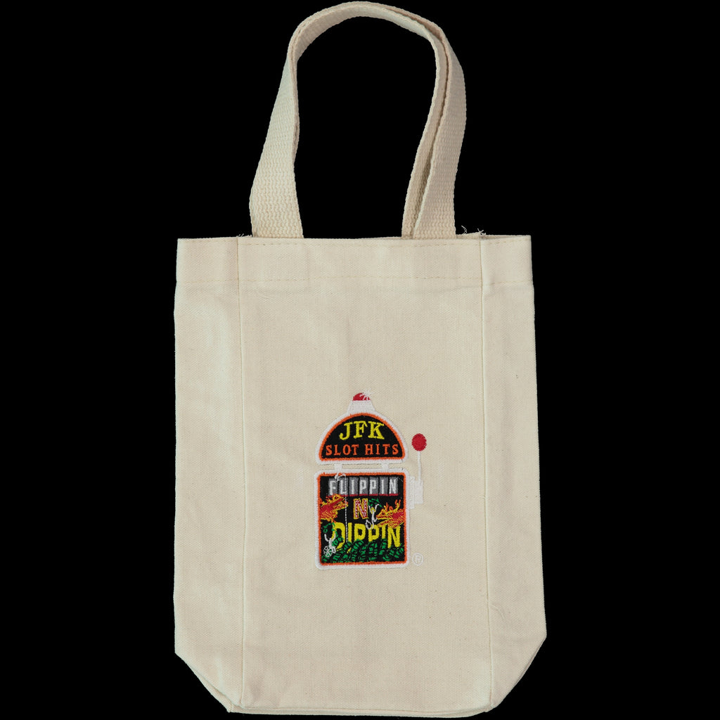 Embroidered Slot Machine Double Bottle Wine Tote Bag